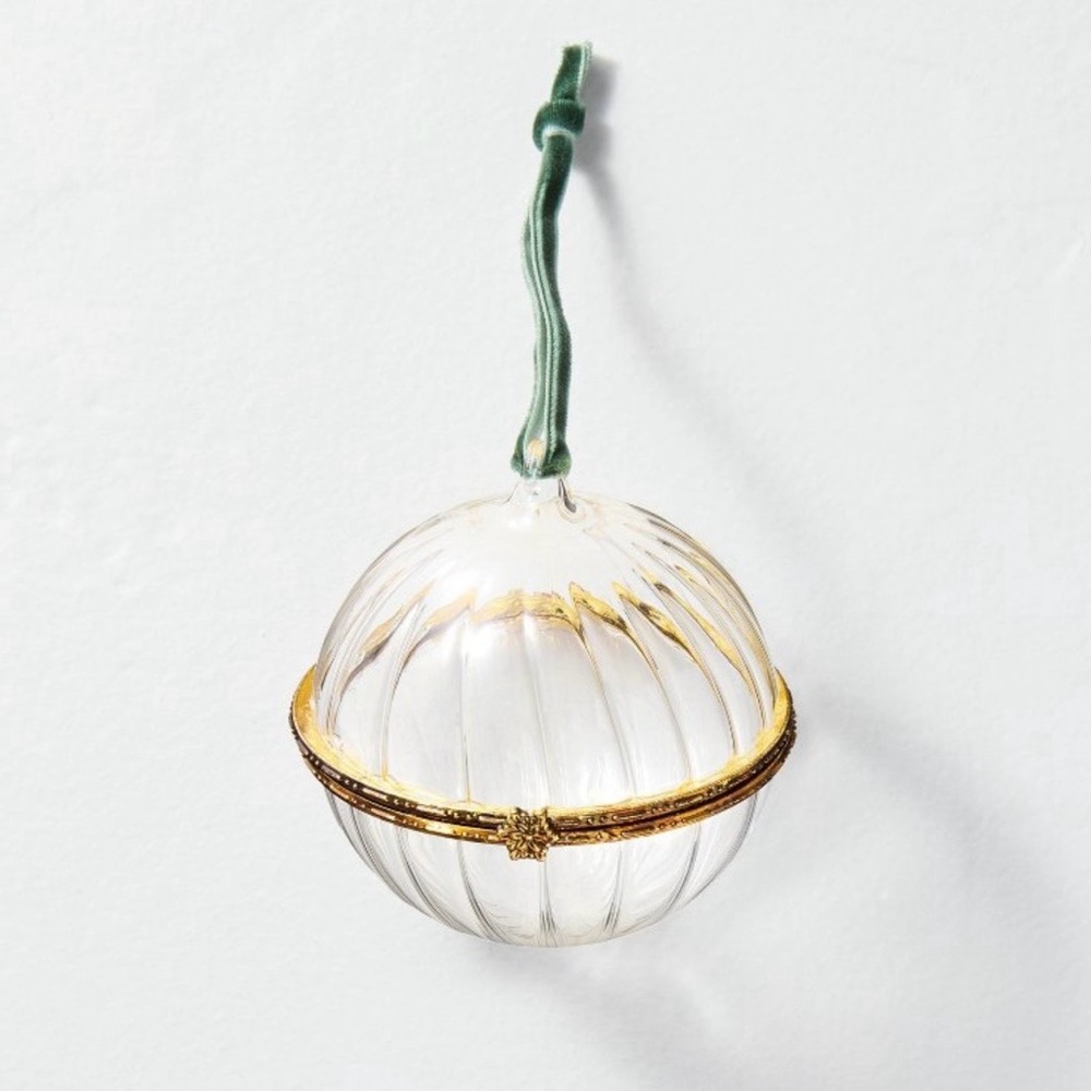 Hinged Ribbed Glass Christmas Tree Ornament - Hearth & Hand with Magnolia-2025